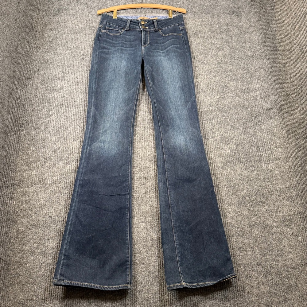 Paige Hidden Hills Jeans Womens 27 Bootcut Dark Wash Made USA Low Rise Stretch
